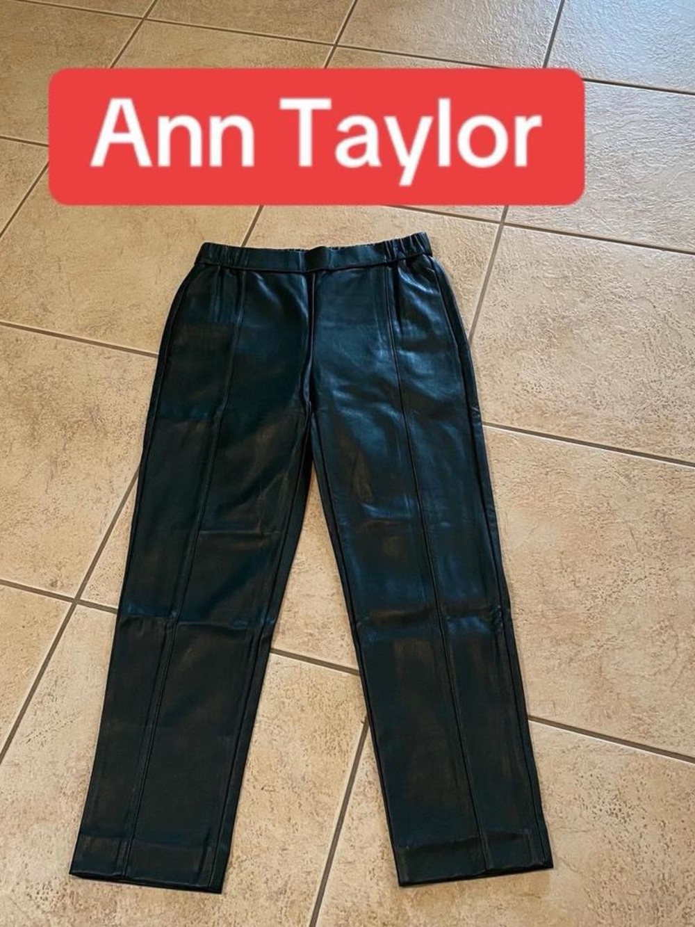 Ann Taylor forest teal green Faux Leather Dress Pants